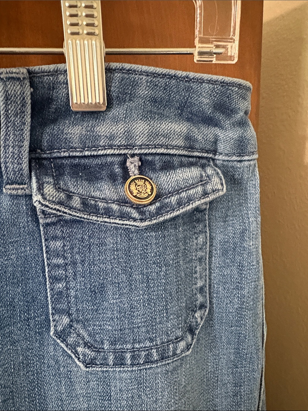 *Talbots Classic Jean Trouser Wide Leg Jean Medium Blue Pockets Status Buttons - Picture 4 of 16